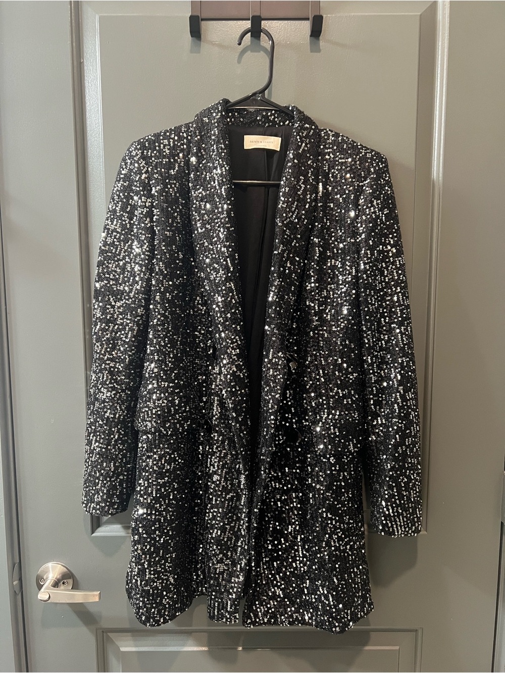 Black Sequin Blazer Jacket - Sparkle Evening Blazer